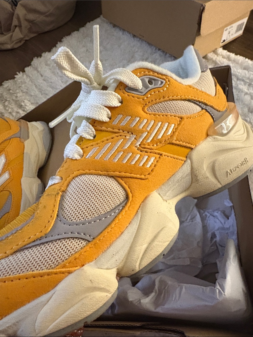 New Balance Orange and Gray Chunky Dad Sneakers - Picture 10 of 13